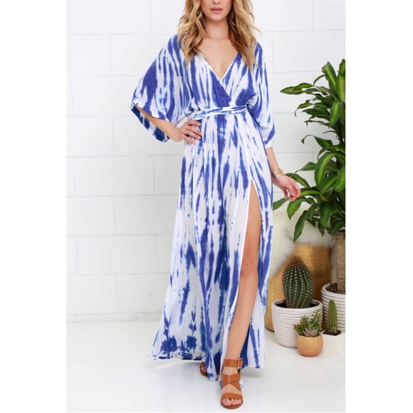 Dresses & Skirts - Personal Item • Blue & White Tie-Dye Maxi Dress